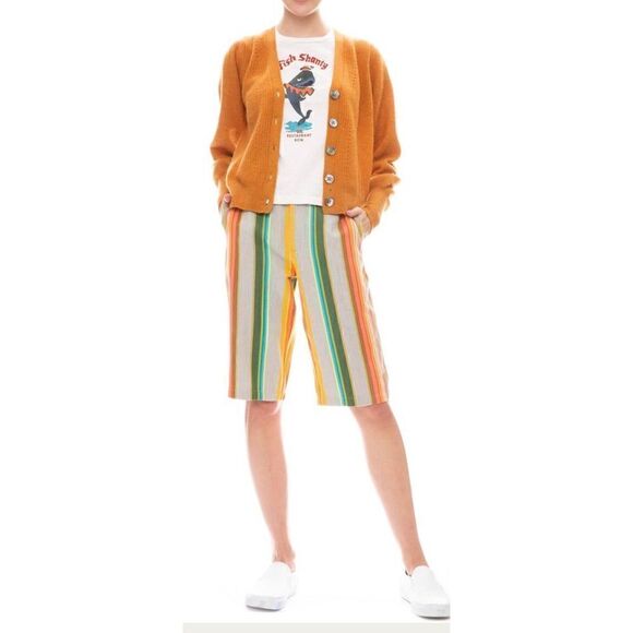 Le Superbe Satillo Bermuda Short Multi Serape Stripe NWOT Size 2 - Picture 2 of 7